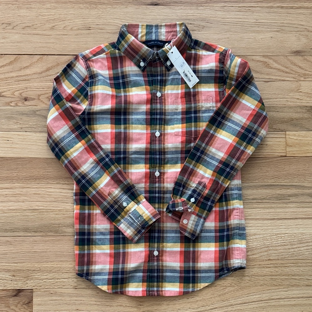 Janie and Jack Multicolor Plaid Button Down Shirt